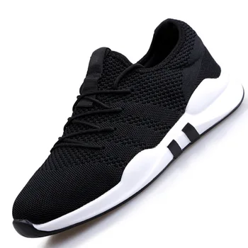 2019hot pánske topánky ľahká športová obuv priedušná non-slip príležitostná obuv dospelých, módne topánky Zapatillas Hombre čierna