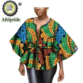 2020 afriky oblečenie pre ženy, ankara, blúzky, tlač oblečenie dashiki topy plodín top čistej bavlny bunda AFRIPRIDE S1822007