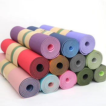 2020 Anti-stres 6 mm TPE Yoga Mat S Pozícia Riadku Non Slip Koberec Mat Pre Začiatočníkov Životného prostredia Fitness, Gymnastika Rohože