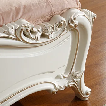 2020 biele kožené klasického king posteľ 180X200cm