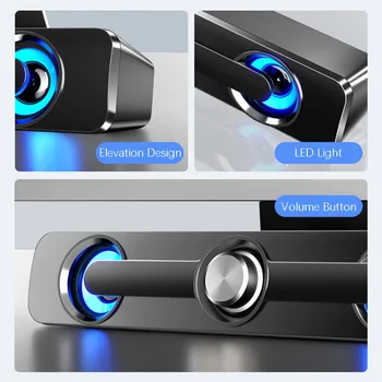 2020 Bluetooth USB Káblové Výkonný Počítač Reproduktor TV Sound Bar Stereo Subwoofer Bass reproduktor Priestorového Poľa pre PC, Notebook Tablet