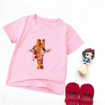 2020 Cartoon T Shirt Lete Harajuku Žirafa Kawaii Vzor Deti, Oblečenie pre Chlapcov, Dievčatá Tričko Krátky Rukáv Dievča, T-tričko Unisex Roztomilý
