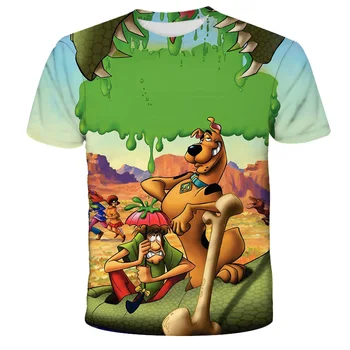 2020 Chlapci Lete Halloween Video Anime Scooby Doo Polyester 3D Vytlačené T-shirt Deti Zábavnej Komiksu Pôvodné Ulici Krátke Sleev