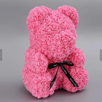 2020 Diamond rose medveď s srdca umelé ruže pena ruže kvet Diamanty medveď rose Valentína, Deň matiek darčeky