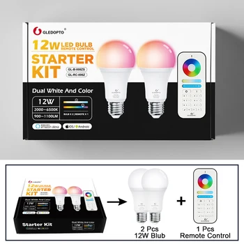 2020 Gledopto 12W Biela Farba E27 LED smart žiarovky Zigbee Pro kompatibilné 3.0 bránou hlasom aktivované s Alexa 6-zóna vzdialená