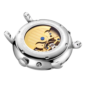 2020 Guanqin GJ16113 Business luxusné pánske automatické mechanické hodinky módne jednoduché sapphire transparentné prípade, dátum okno