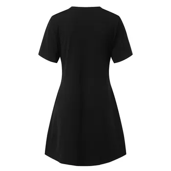 2020 Horúce Nové dámske Krátky Rukáv Hľadiska tvaru Farbou T-Shirt Dress Vestido Strany Klubu Pohľadu перспективы Voľné