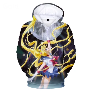 2020 Hot Anime Sailor Moon Hoodies Ženy Muži Zimné Bežné Pulóvre Módne 3D Kapucňou Mikiny Sailor Moon Dievča 3D Kapucňou