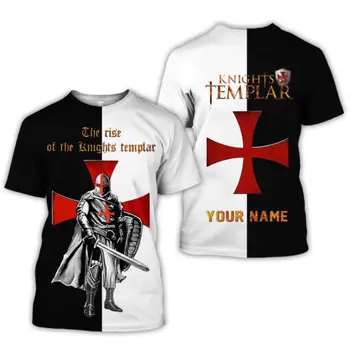 2020 Hot Predaj Rytieri Templar 3D Vytlačené T Shirt Muži Ženy Móda Bežné Krátke Sleeve T-shirts Streetwear Nadrozmerné Tee Topy