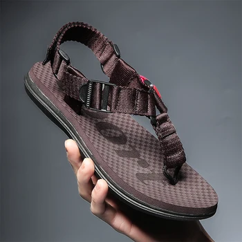 2020 Hot Predaj Väzbe Topánky Patent pánske Outdoorové Sandále Veľkosti 39 až 45 Farbou Pohodlný Pracky Mužov Flip Flops Sandalias Hombre