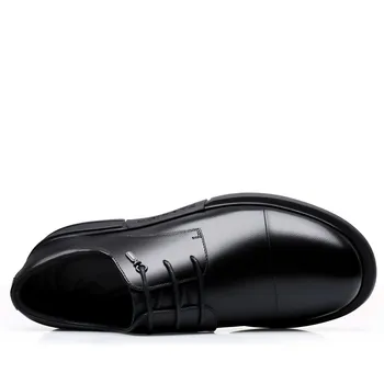 2020 Jar/Jeseň Mužov Strana Formálne Obuv Black Mužov Bežné Kožené Topánky Kvalitné Derbi Mens Topánky Pre Značku Office Obuvi Muž