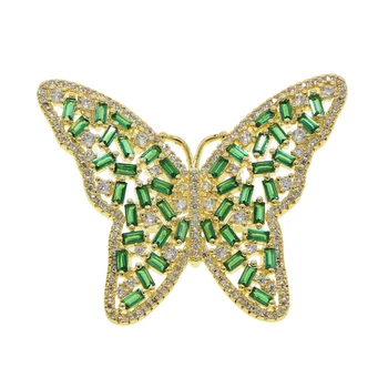 2020 jar leto nové nádherné ohromujúci ženy šperky biela zelená bageta cz veľký motýľ krúžok náhrdelník šperky set