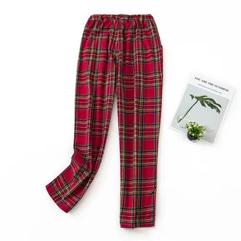 2020 jar červená koberčeky domov nosiť nohavice Lounge Ženy, dievčatá Spánku Dna skontrolovať Pajama Nohavice pohodlné sleepwears
