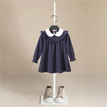 2020 Jeseň Girl Dress Bavlna, Dlhý Rukáv Detí Šaty List Značky Deti Šaty pre Dievčatá Fashion Dievčatá Oblečenie