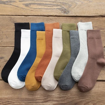 2020 Jeseň Zima Farebné Módne Nové pánske Bavlnené Ponožky Dlhú Obchodné Šťastný Muž Ponožky Meias Harajuku Zahustiť Teplé Sokken Hot