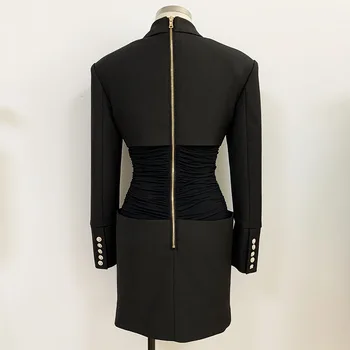 2020 Jeseň Zimné Šaty S Dlhým Rukávom Rozšírili Ramenný Čierny Osobnosť Temperament Večer Elastický Pás Ceruzka Ženy Šaty Nové