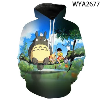2020 Komiksu, Anime Totoro 3D Tlač Hoodies Muži, Ženy, Deti Bežné Mikina Streetwear Kawaii Chlapec Dievča Deti Pulóver Oblečenie