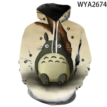 2020 Komiksu, Anime Totoro 3D Tlač Hoodies Muži, Ženy, Deti Bežné Mikina Streetwear Kawaii Chlapec Dievča Deti Pulóver Oblečenie