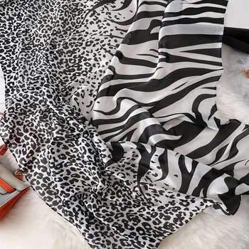2020 Krásne Zviera Leopard Zebra Vzor Hodvábna Šatka Lady Vysoká Kvalita Tlače Šály a Zábaly Pashmina ukradol Hidžáb Nylónový 180*90 cm