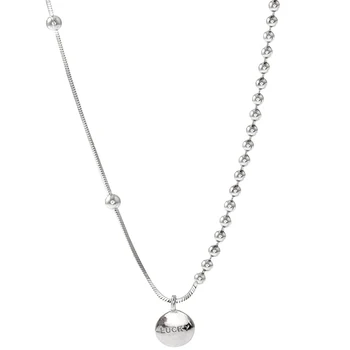 2020 kórejský Jednoduché Šťastie List Chokers Náhrdelníky pre Ženy, Dievčatá 925 Sterling Silver Šperky Clavicle Korálky Reťazca Náhrdelník Darček