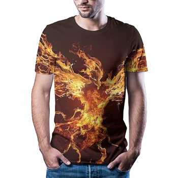 2020 lete mužov farebné cool fashion krátky rukáv T-shirt 3D bežné tlačené T-shirt