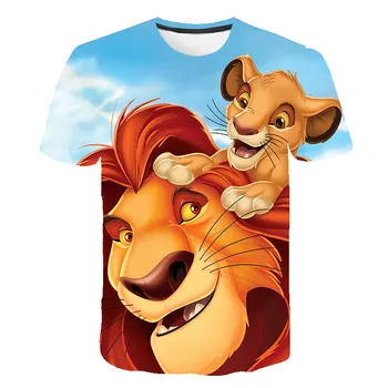 2020 Lete Nové Anime T Shirt 3D Tlač Cartoon Lion King Deti T-shirt Topy Chlapci Oblečenie Dievčatá Obliekať Tričko narodeniny Oblečenie