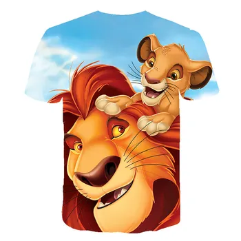 2020 Lete Nové Anime T Shirt 3D Tlač Cartoon Lion King Deti T-shirt Topy Chlapci Oblečenie Dievčatá Obliekať Tričko narodeniny Oblečenie