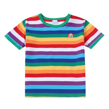 2020 Lete Nové detské Bavlnené Krátke tričko Batoľa Chlapci, Baby, Dievčatá Módne Rainbow T-shirt Bežné Topy Pre Deti 2-7 Rokov