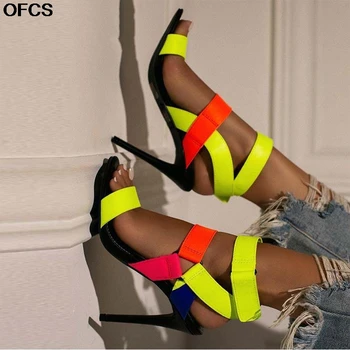 2020 Lete Ženy Sandále Farby Zodpovedajúce Klasické Vysoké Podpätky Sandále Sexy Žena Stiletto Topánky Čerpadlá Dámske Topánky Veľkosť 35-42