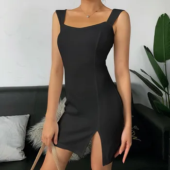 2020 Lete Ženy Základné Obväz Bodycon mini Sexy šaty bez Rukávov Strappy Viazané Backless Úsek Strany Bežné Sundress Femme