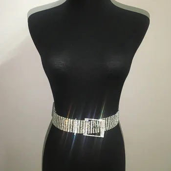 2020 Luxusné Crystal Plný Kamienkami Pás Pásy Ženy Bling Gold Silver Strany Klubu Diamante Široký Pás, Módne Opasok