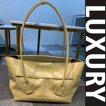 2020 luxusné značky módny štýl taška pre ženy kapsičky kabelka cowhide kožené bežné tote Koberčeky Pletenie