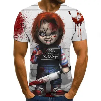 2020 Mens horor, T košele Módy Nové Letné pánske, Krátky Rukáv T-shirt Bežné 3D Zombie Tlač Rock Tričko Pre Muža Plné Tlačené