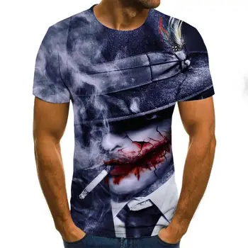 2020 Mens horor, T košele Módy Nové Letné pánske, Krátky Rukáv T-shirt Bežné 3D Zombie Tlač Rock Tričko Pre Muža Plné Tlačené