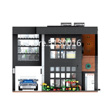 2020 MOC Modulárny Stavebné Bloky na Ulicu Tvorca Expert 86005 Tehly Model kaviareň 84002 Moderná Kaviareň v Rohu 10182 86005