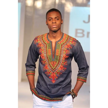 2020 Mužov Afriky Topy Tradičné Dashiki Tlač Tričko Dlhý Rukáv Bazin Módne Hip Hop Streetwear Bežné Mužské Afriky Oblečenie