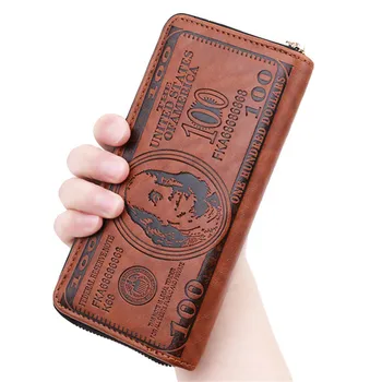 2020 Mužov Vintage Dlho Wallet PU Kožené Dolár Pattern Designer pánske Peňaženky Bežné Kreditné Karty Držiteľ Kabelke Peňaženku