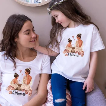 2020 Móda, matka a dcéra oblečenie maminku tričko krátky rukáv o-krku cartoon rodiny zodpovedajúce oblečenie deň matiek Prítomný