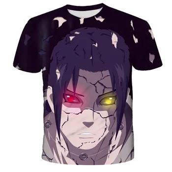 2020 Módne detské Krátky Rukáv Topy Japonskom Anime Naruto Sasuke T shirt Deti Bežné Cartoon Vytlačený 3D T-shirts