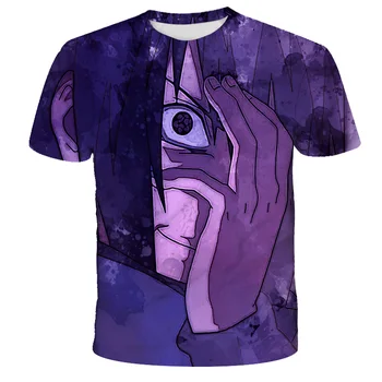 2020 Módne detské Krátky Rukáv Topy Japonskom Anime Naruto Sasuke T shirt Deti Bežné Cartoon Vytlačený 3D T-shirts