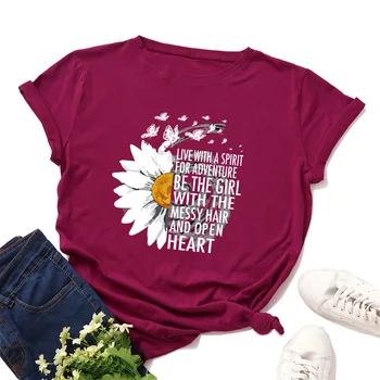 2020 Módne Kvetinový List Vytlačený Ženy T-tričko Bavlna, Krátky Rukáv Plus Veľkosť S-5XL Žena T shirt Lete O-Neck Top Tees
