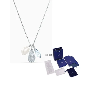 2020 Módne SWA Nové, TAKŽE v POHODE KLASTRA Náhrdelník Štýl Dekorácie Crystal Pearl Platinum Reťazca Žena Luxusné Šperky Romantický Darček