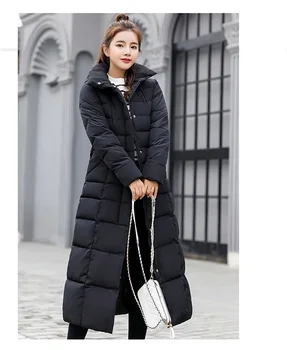 2020 Nadol Bunda Zimná Nové kórejská Verzia Bavlna Kabát Ženy, Dlhá, Veľký Kožušiny Golier Zahustiť Oblečenie pre Ženy Čistý Farebný Kabát