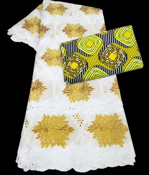 2020 Najnovšie Bielej a Červenej africkej bavlna čipky textílie 2.5+3 metrov vosk tkaniny tlače krásne Swiss dierovanie Čipky Textílie