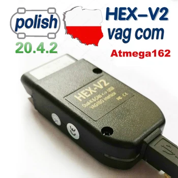 2020 NAJNOVŠIE HEX V2 Rozhranie VAGCOM 20.4.1 VAG COM 20.4.2 PRE Pre VW AUDI Skoda Seat Vag 20.4 poľský anglický Auto Diagnostika