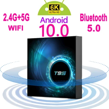 2020 Najnovšie T95 Smart Tv Box Android 10 6k 2.4 g & 5g Wifi Bluetooth 5.0 16 g 4g 32gb 64gb 4k Quad Core Set-Top Boxu, Prehrávača Médií