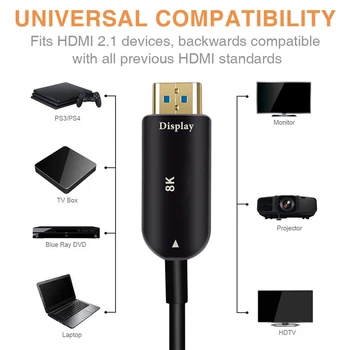 2020 Navceker 8K HDMI 2.1 Optickým Káblom 4K@60Hz HDMI Kábel 2.1 48Gbps HDMI 2.1 Kábel 5M 10M UHD HDMI 2.1 8K Pre Monitor