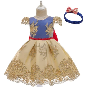 2020 Novorodenca Dievča Šaty Pre Dievčatká 1. Narodeniny Party Oblečenie Dieťa Kvet Vyšívané Čipky Svadobné Princezná Šaty
