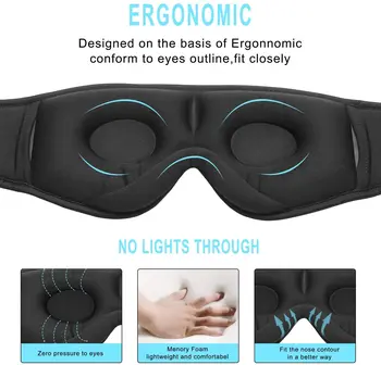 2020 Nové 3D Spánku Maska Slúchadlá Bluetooth 5.0 Bezdrôtový Hudby Očná Maska headset hovor hudby spánku artefakt priedušná spánku