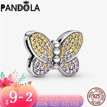2020 nové 925 Sterling Silver Pavé Butterfly Klip Charms Korálky Náramok Fit Pôvodné Pandora Náramok DIY Šperky Pre Ženy